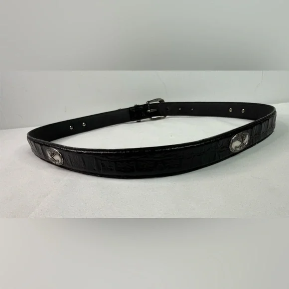 Golf Palisades Full-Grain Cowhide Leather Designer Dress Golf Conchos Belt 36/38 - Picture 3 of 8
